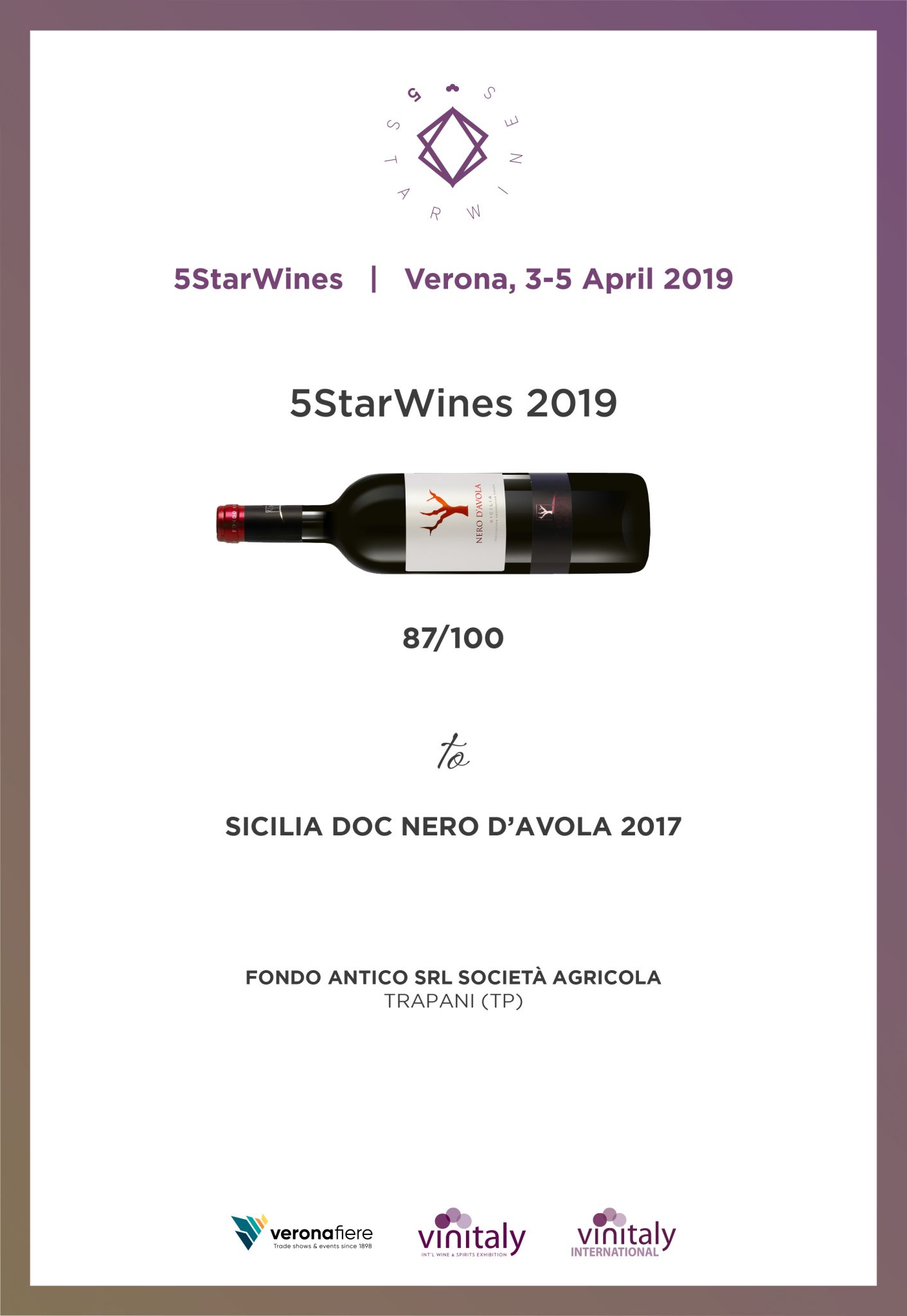 Nero D’Avola – 5 StarsWine 2019 di Vinitaly